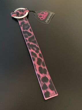 paparazzi Pink and Black Leopard Print Bracelet with Silver Ring
